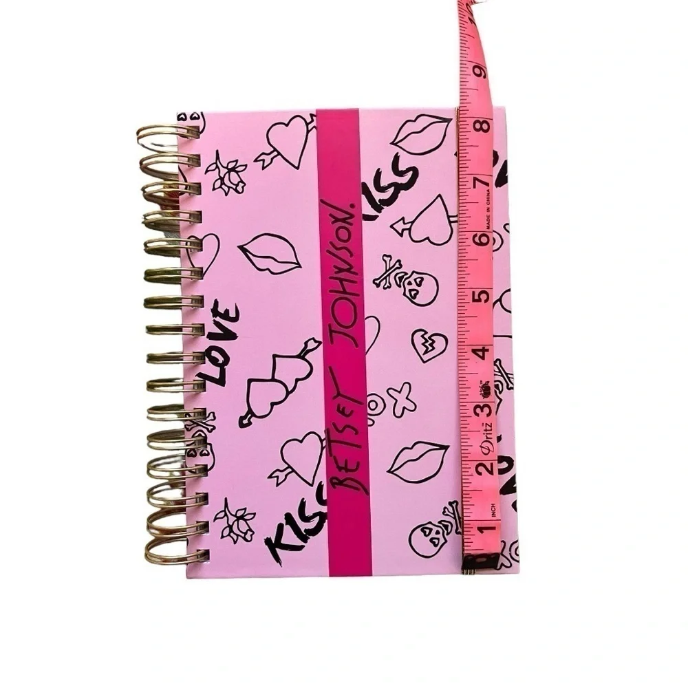 Betsey Johnson punk pink logo spiral medium sized notebook brand new never used